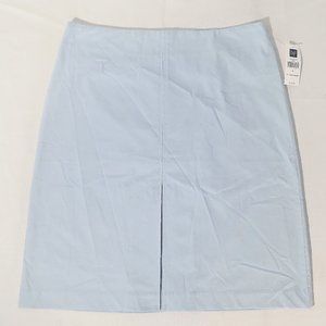 NWT New GAP Size 8 A-Line Skirt Light Blue Front Slit & Back Zip